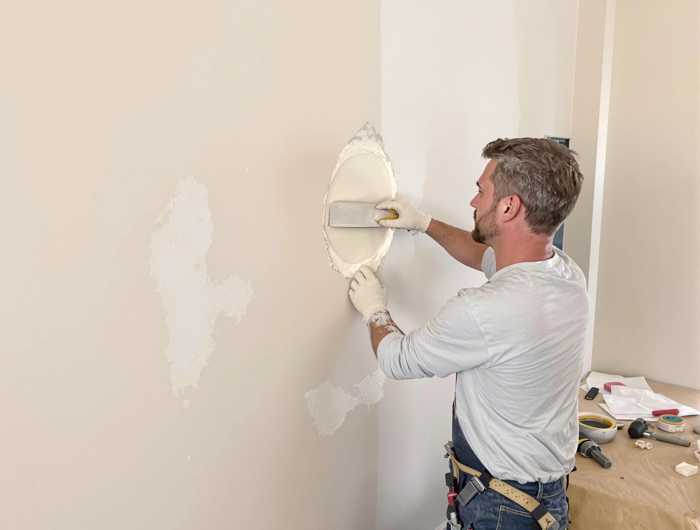 Peoria House Painters technician patching a drywall hole in Peoria, AZ