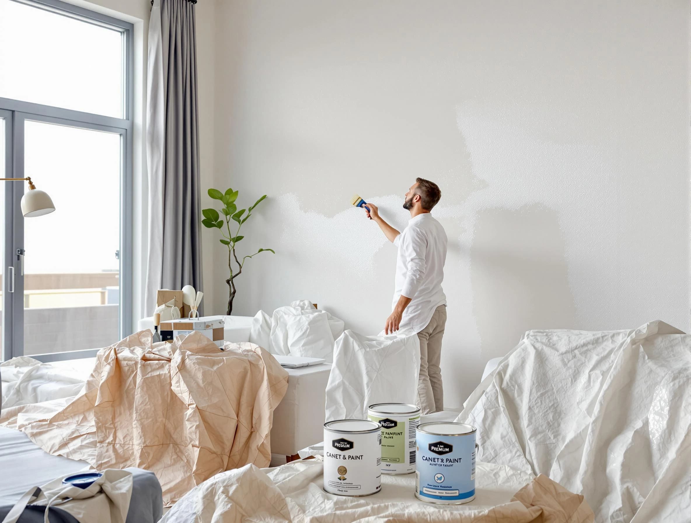 Peoria House Painters team carefully painting an interior wall in Peoria, AZ