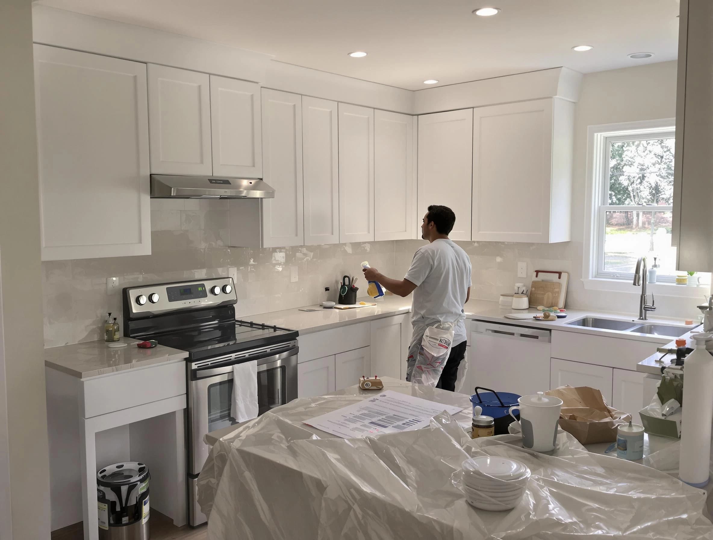 Peoria House Painters performing detailed kitchen painting in Peoria
