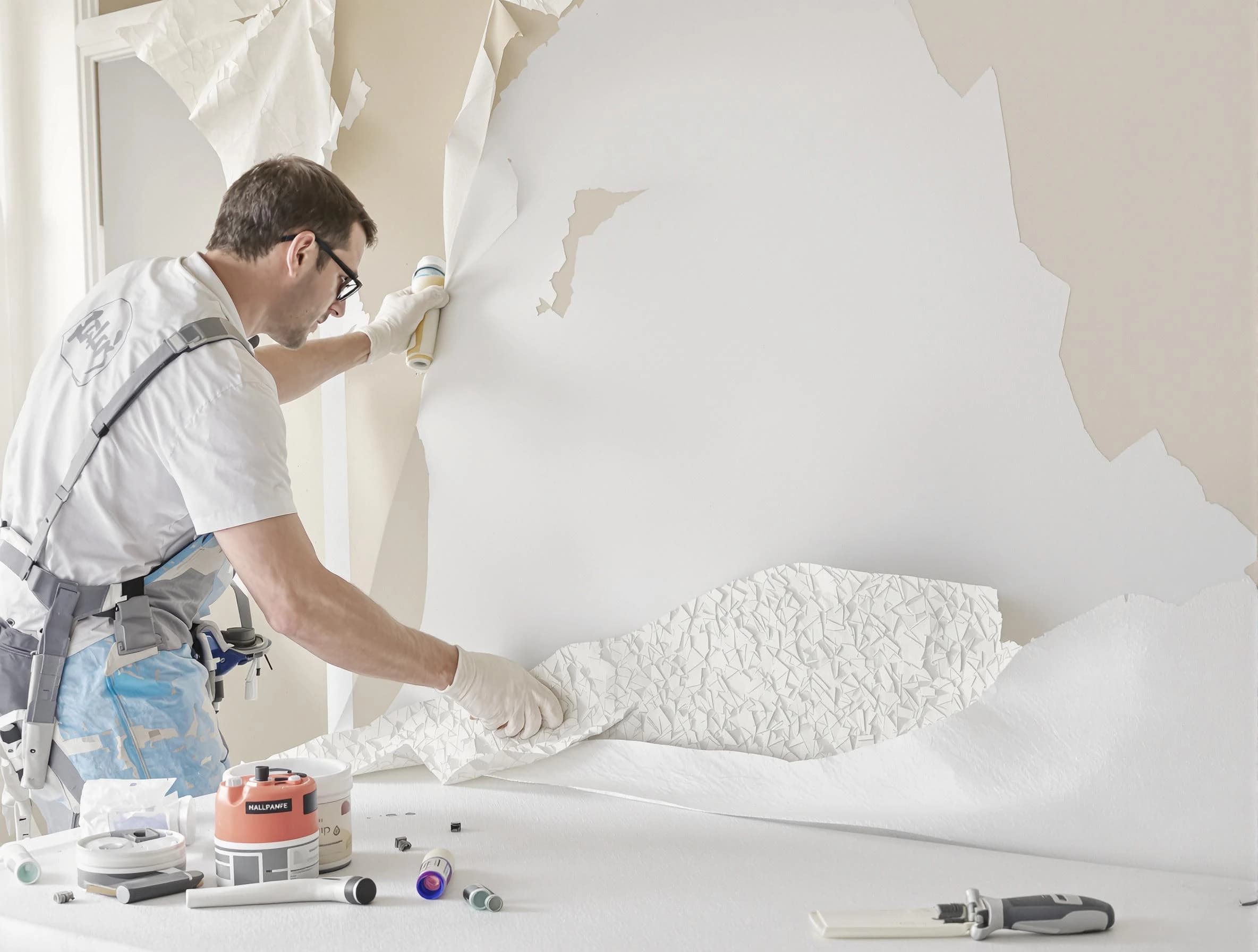Detailed wallpaper removal and wall prep by Peoria House Painters in Peoria