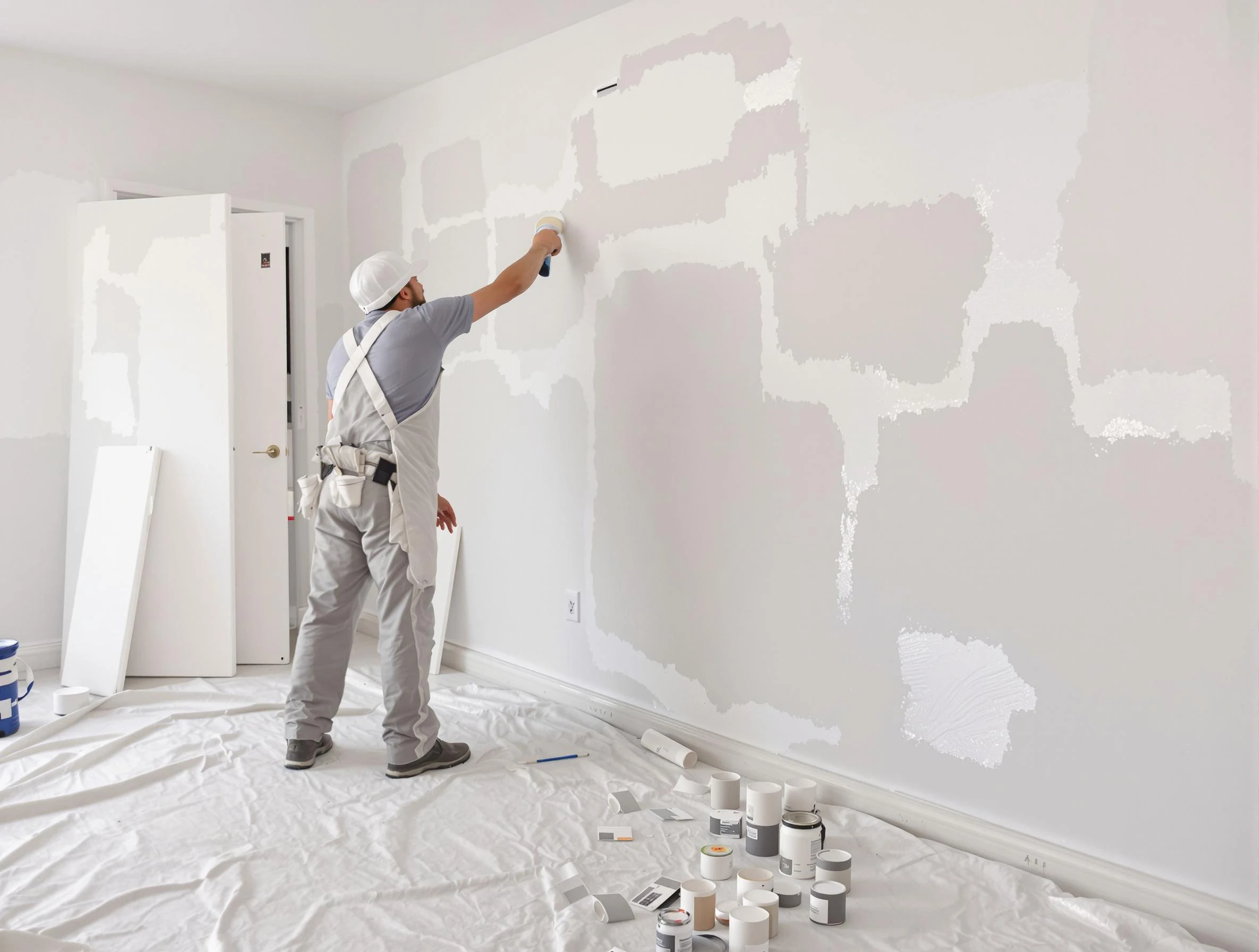 Before and after drywall repair by Peoria House Painters in Peoria