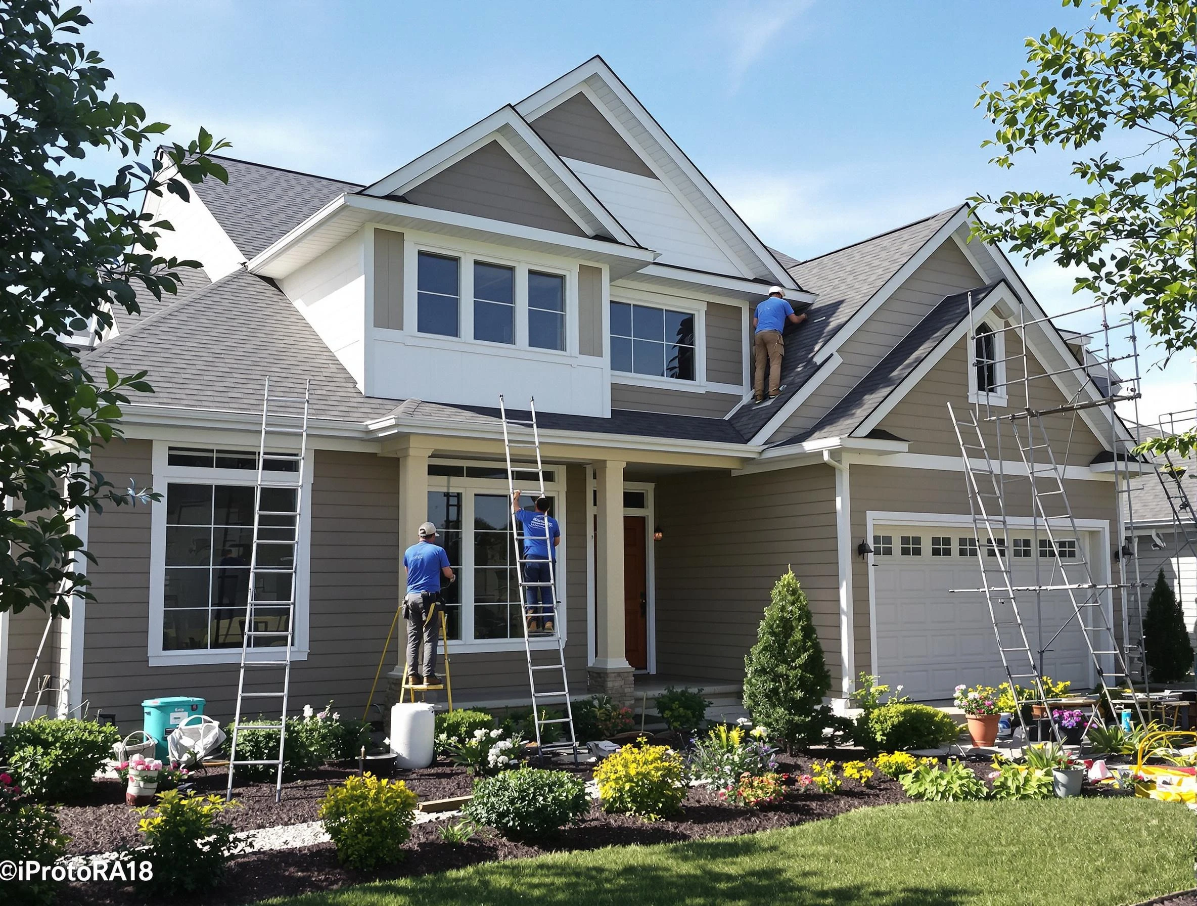 Detailed exterior painting by Peoria House Painters in Peoria