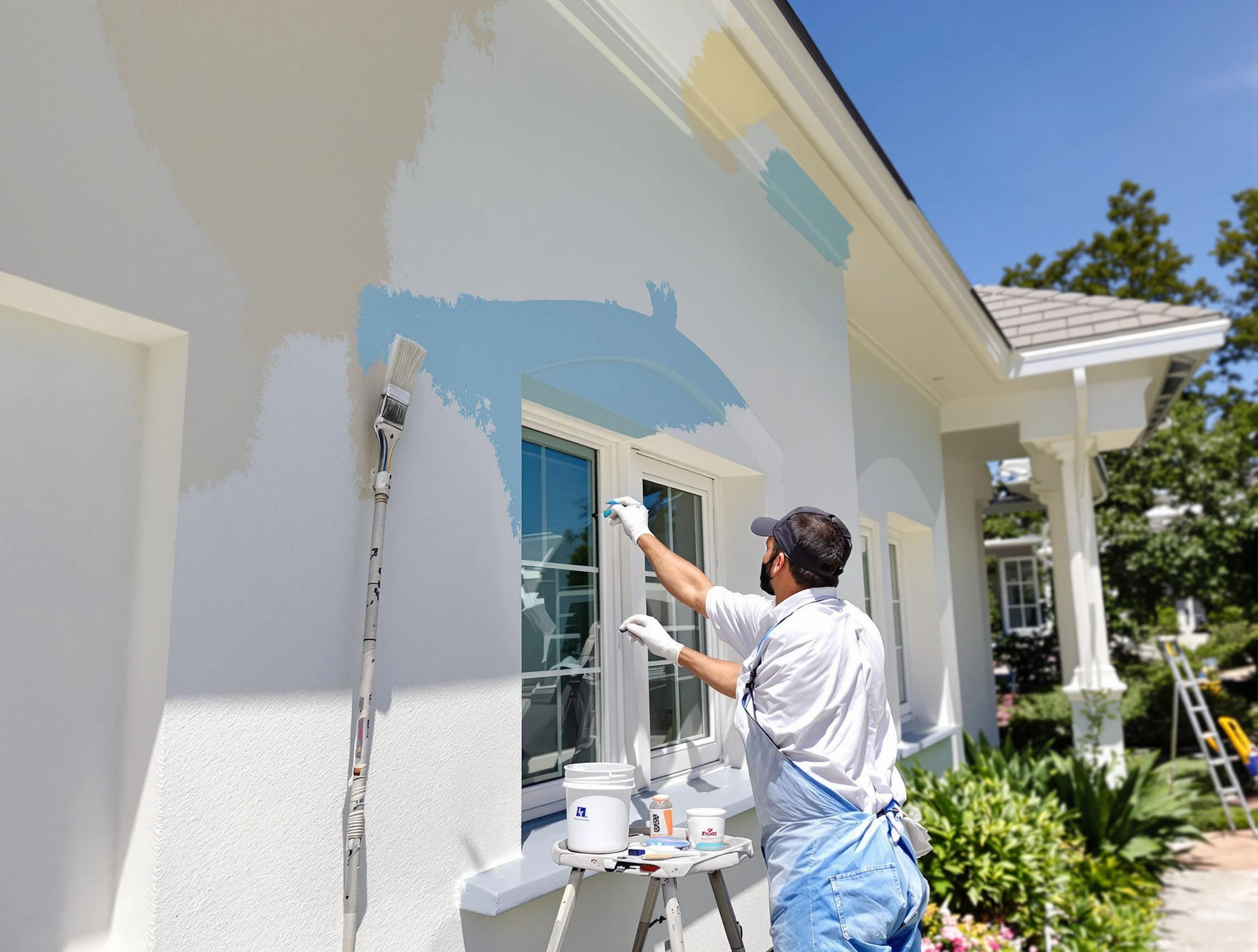 Peoria House Painters professional painting the exterior of a house in Peoria, AZ